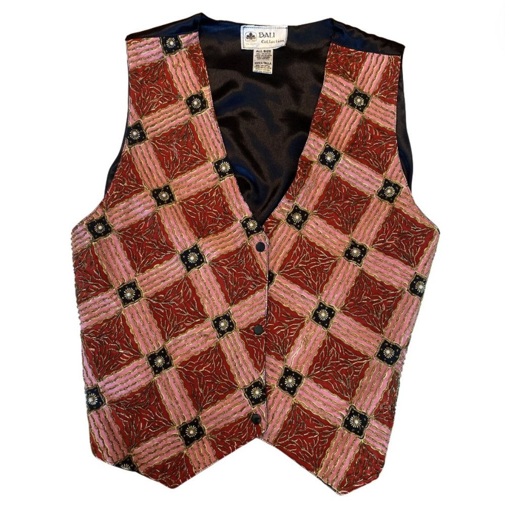 Vintage 80s Bali Beaded Vest One Size